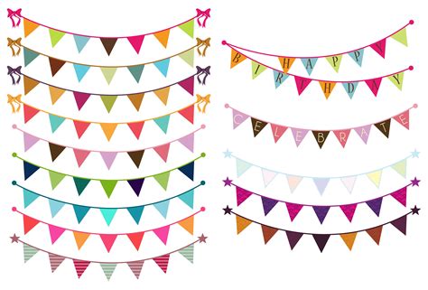 bunting vectors  clipart graphic objects creative market