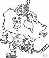 Hockey Coloring Canada Pages Player Canadian Map Printable Supercoloring Clipart Silhouettes Crafts Color sketch template
