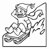 Coloring Sled Winter Pages Kid Sledding Drawing Season Kids Printable Color Time Slidding Happy Sketch Book Print Popular Getdrawings Sheets sketch template