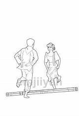 Tinikling Philippine sketch template