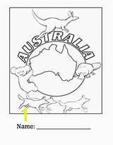 Coloring Australian Pages Outback Flag Printable Divyajanani Australia sketch template
