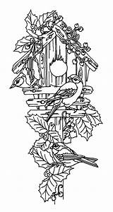 Coloring Bird Pages House Birdhouse Guarding Couple Their Printable Adult Colouring Print Vine Color Sheets Pyrography Using Patterns Kids Template sketch template