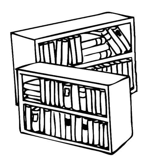 library bookshelf coloring pages  place  color