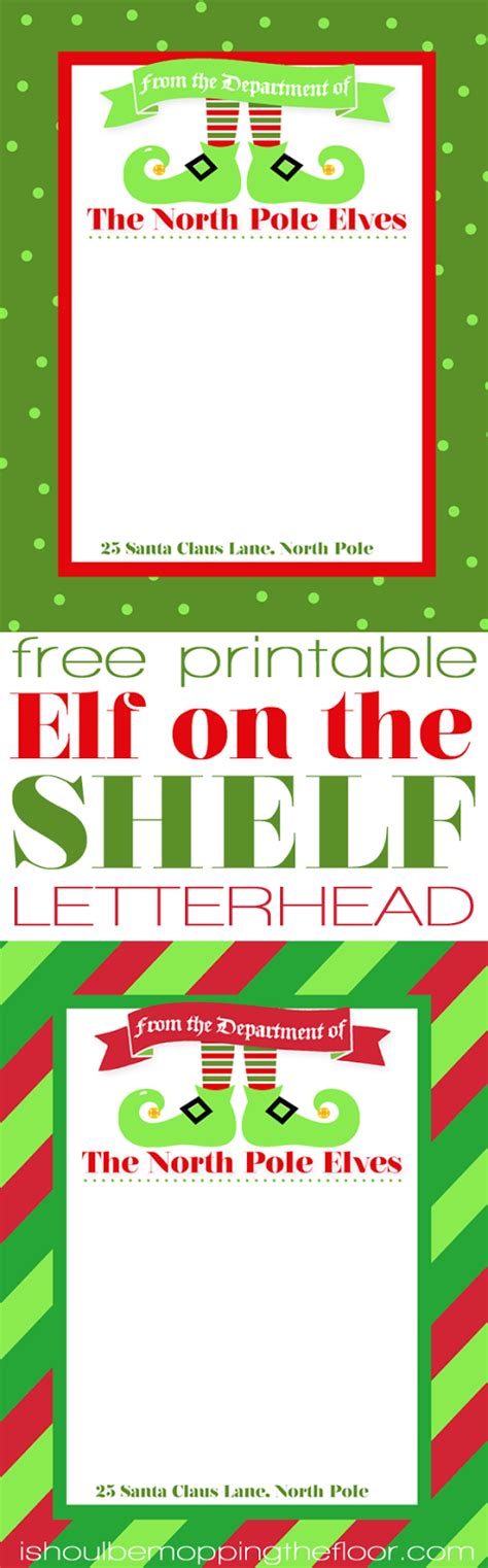 printable elf letterhead elf   shelf  elf elf fun