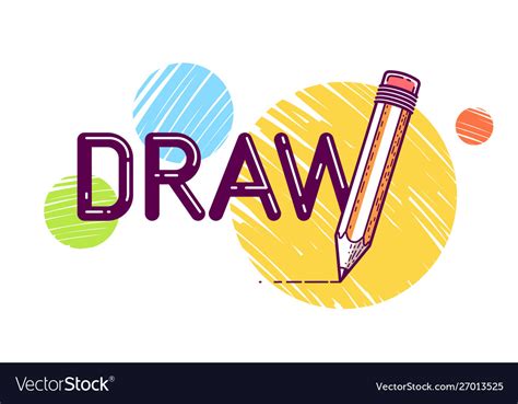 draw word  pencil  letter  art  design vector image