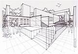 Perspektif Titik Hilang Rumah Desain Grafis Sketsa Papan sketch template