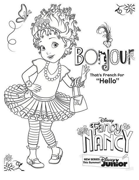 fancy nancy coloring page printable fancy nancy magic coloring pages