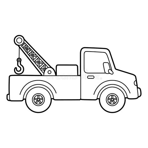 tow truck coloring page isolated  kids stock vector illustration