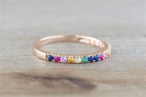 rainbow multi color gemstone ring rr brilliant facets