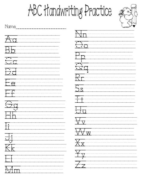 abc handwriting printables your writers can trace or color the letters