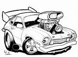 Pinto Toons Hotrod sketch template