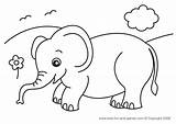 Elephant Coloring Pages Kids Animal Colouring Cartoon Choose Board sketch template