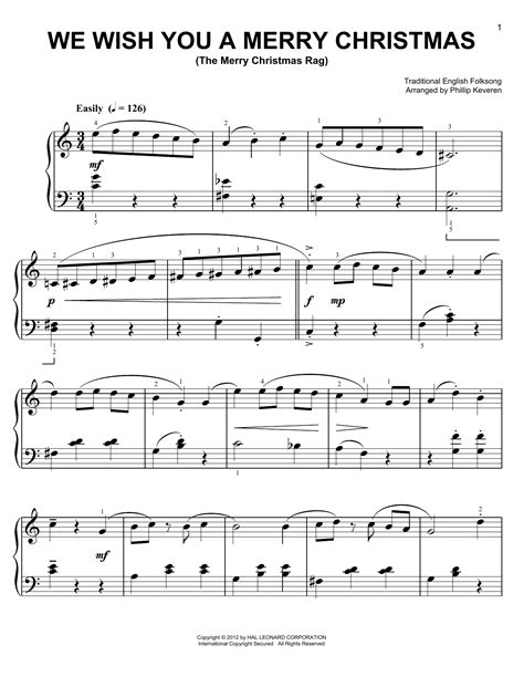 We Wish You A Merry Christmas [ragtime Version] Arr Phillip Keveren