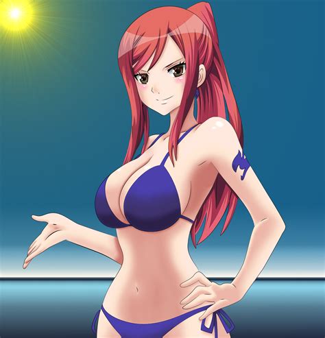 erza bikini fairytail by bluesupersonic on deviantart