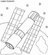 Telescope Hubble Coloring Sheets Pages Template Sketch sketch template