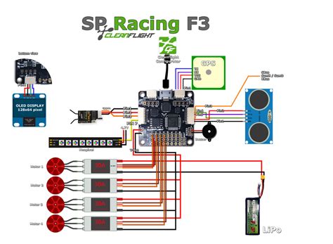 connect sp racing  vbat  pdb multicopter