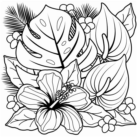 hawaiian flower coloring page unique coloring pages hawaiian flowers