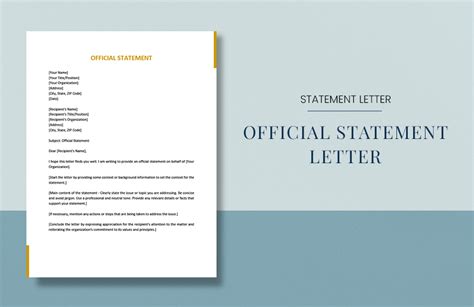 official statement letter  google docs word pages outlook