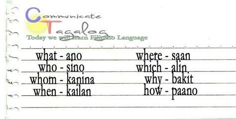 basic tagalog english words