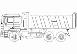 Camion Lastwagen Ausmalbild Muldenkipper Remorque Lkw Mezzo Thw Malvorlage Stampare Scania Laster sketch template