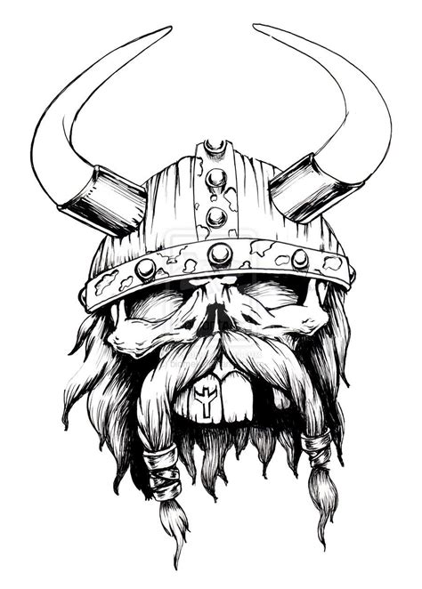 viking skull  biomek  deviantart viking drawings viking art