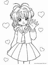Sakura Coloring Pages Cardcaptor Card Color Cartoon Captors Printable Character Kids Characters Sheet Sheets Found 800px 04kb sketch template