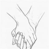 Couple Holding Anime Hands Cute Drawing sketch template