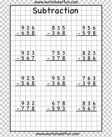 subtraction  regrouping  worksheets