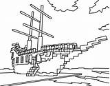 Pirate Ship Lego Coloring Style sketch template
