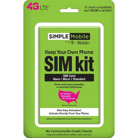 Tracfone Keep Your Own Phone 3 In 1 Prepaid Sim Card Kit