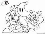 Mario Odyssey Super Coloring Pages Drawing Line Printable Kids Print Color Friends sketch template