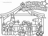 Coloring Nativity Pages Christmas Scene Printable Sunday School Manger Color Story Preschool Colouring Away End Outdoor Sheet Line Year Drawing sketch template