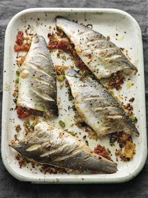 Baked Sea Bass With Peppers And Pine Nuts Justine