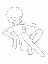 Base Anime Sitting Girl Body Drawing Template Deviantart Female Sketch Coloring Group Pages Little Favourites Add sketch template