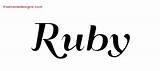 Ruby Name Tattoo Designs Deco Printable Print Tag Freenamedesigns sketch template