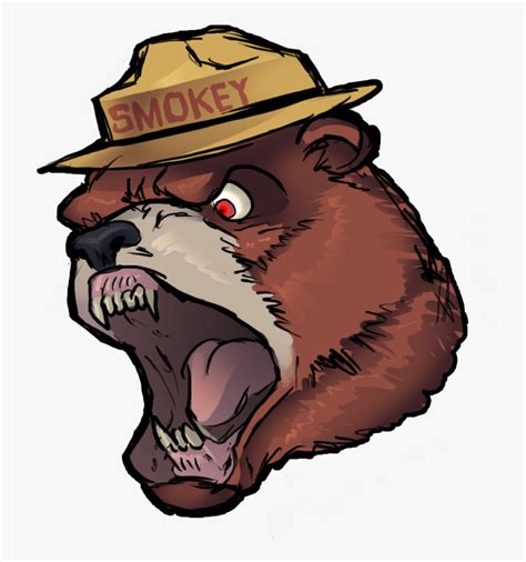 cartoon smokey  bear  transparent clipart clipartkey