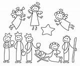 Nativity Scene Christmas Stick Clipart Figures Figure Drawing Coloring Pages Animals Crib Kids Stickman Lds Precious Moments Family Clip Simple sketch template