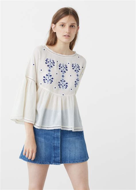 embroidered cotton blouse woman   top cotton blouses shirt blouses blouse