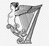 Harp Irish Drawing Celtic Line Sketch Clipart Pngkey Paintingvalley sketch template