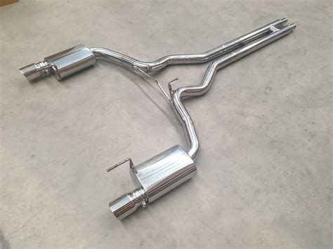 exhaust  ford mustang   coupe cat  chrome tips