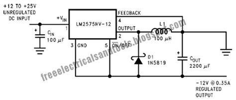 Inverting Buck Boost Circuit Using Lm2575 Diagram Schematic