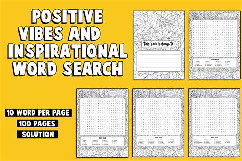 positive inspirational word search graphic  coloring books paradise