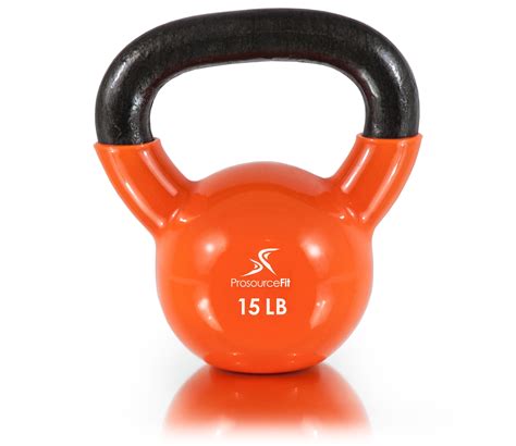 prosourcefit vinyl coated cast iron kettlebells color coded    lb  extra large handles