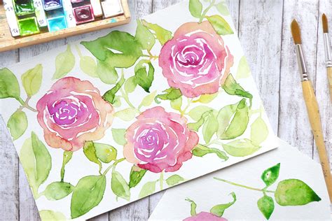 blueten malen einfach malen lernen mit aquarell rosen doro kaiser