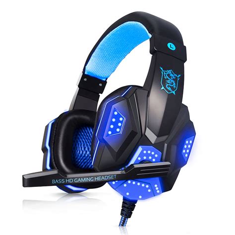 plextone adjustable gaming headset  mic stereo bass surround led lights  ear game