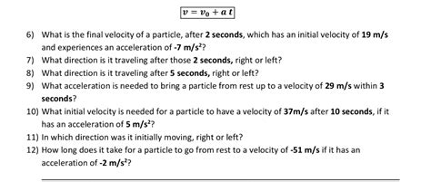 solved     final velocity   particle   cheggcom