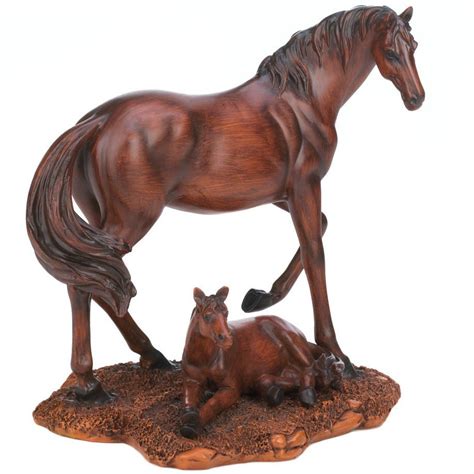 mother  foal horse statue