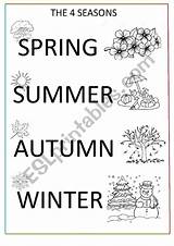 Seasons Coloring Four Worksheet Preview Vocabulary Worksheets sketch template