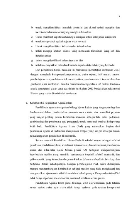 analisis kurikulum pai 2013