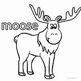 Moose Coloring Pages Cartoon Drawing Kids Outline Clipart Print Printable Color Draw Face Colouring Antlers Antler Animal Getdrawings Cool2bkids Animals sketch template